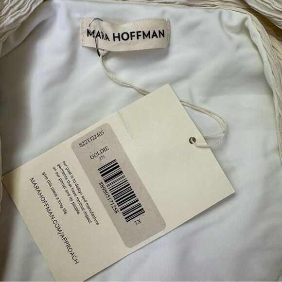NEW Mara Hoffman Goldie Textured High Waist Swim Bikini Bottoms Cream Size 3X - Picture 5 of 6